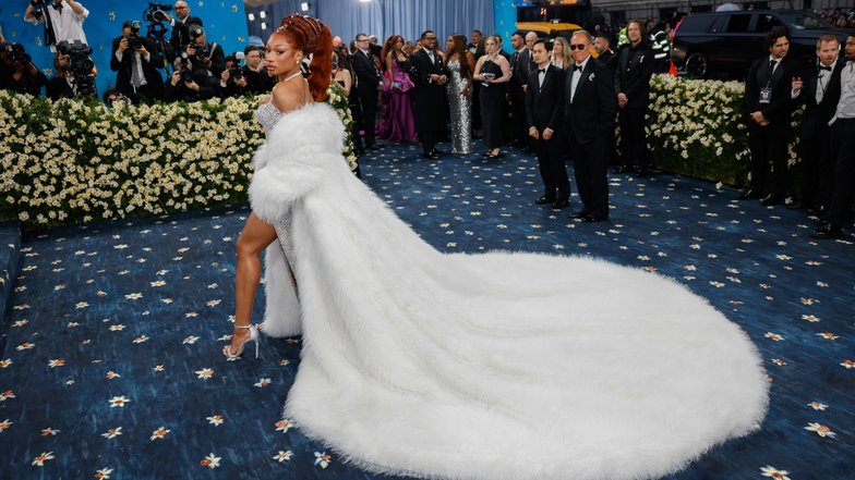 Megan Thee Stallion на Met Gala в 2025 году Megan Thee Stallion на Met Gala в 2025 году