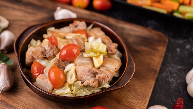 Рагу с капустой, мясом и картушкой Рагу с капустой, мясом и картушкой