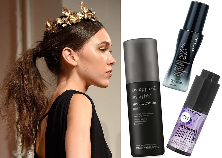 Instant Texture Mist, Living Proof; Hair Shake, Joico; Mineral Texture Booster, Matrix.