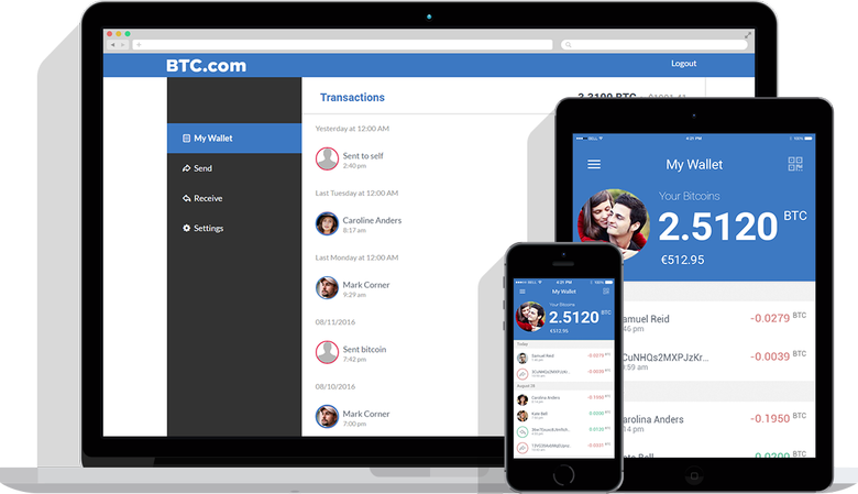 Пример онлайнового кошелька. Фото: btc.com