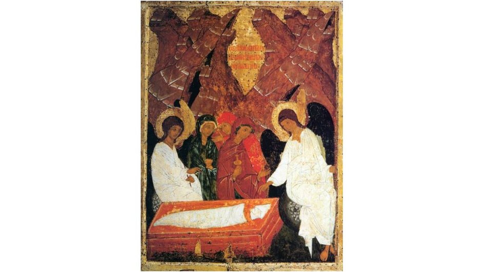 "Жены-мироносицы у гроба Господня", икона праздничного чина, Вологда "Жены-мироносицы у гроба Господня", икона праздничного чина, Вологда