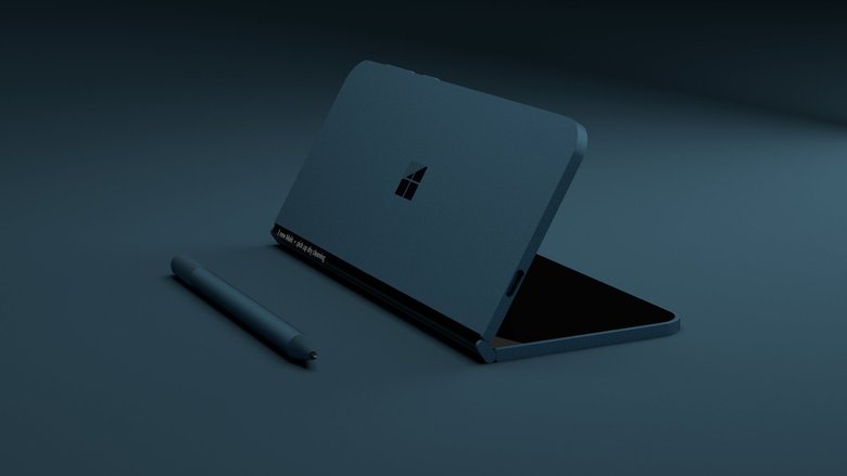 Концепт дизайна складного планшета Surface, который создавали на основе патентов Microsoft
