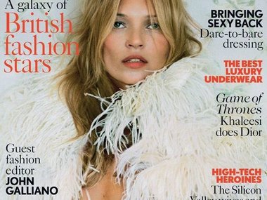 Slide image for gallery: 3771 | Кейт Мосс неоднократно появлялась на обложках Vogue разных стран. 2013 г.