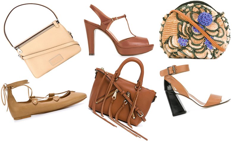 Слева направо по часовой стрелке: сумка MARC BY MARC JACOBS; туфли L'AUTRE CHOSE; сумка JAMIN PUECH; туфли STUART WEITZMAN; сумка REBECCA MINKOFF; балетки ISABEL MARANT.
