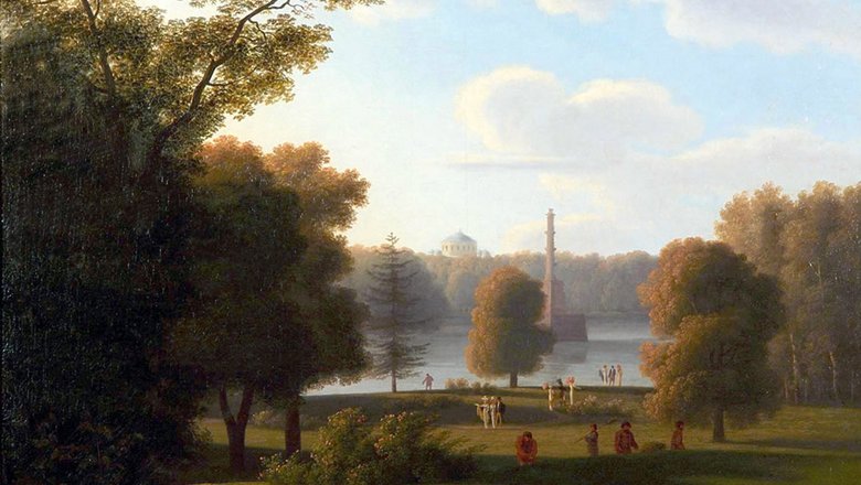 Картина Андрея Мартынова «Царское Село. Вид на Большое озеро», 1815 год