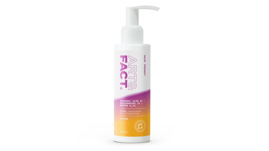 Восстанавливающий бальзам для волос фирмы ART & FACT серии Succinic Acid 2% + Niacinamide 1% + Biotin 0,1%