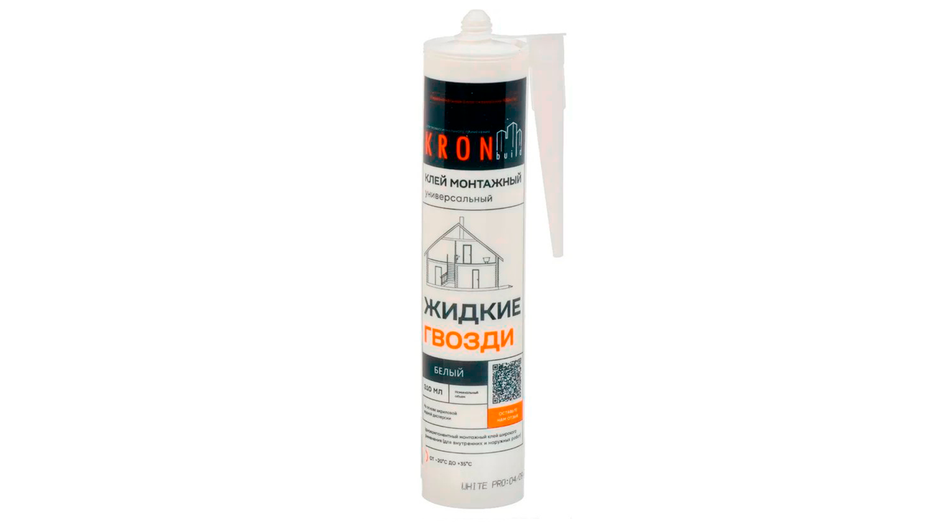 Клей Kronbuild на акриловой основе, белый, 390 г LNW39 Клей Kronbuild на акриловой основе, белый, 390 г LNW39