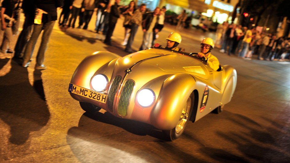 BMW 328 at the Mille Miglia Роуэна Аткинсона