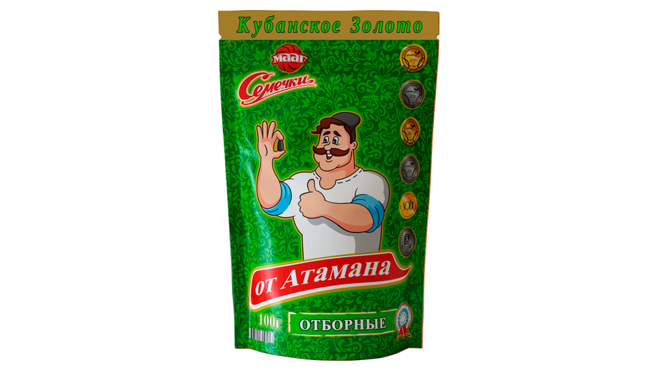 Жареные семечки подсолнуха фирмы «От Атамана» Жареные семечки подсолнуха фирмы «От Атамана»