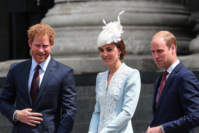 Принц Гарри, Кейт Миддлтон и принц Уильям | Фото: legion-media.ru
