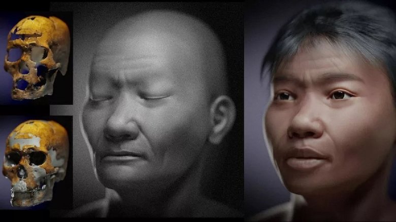 Исследователи создали два изображения лица Зузу, используя фотограмметрию черепа. Фото: Moacir Elias Santos and Cícero Moraes