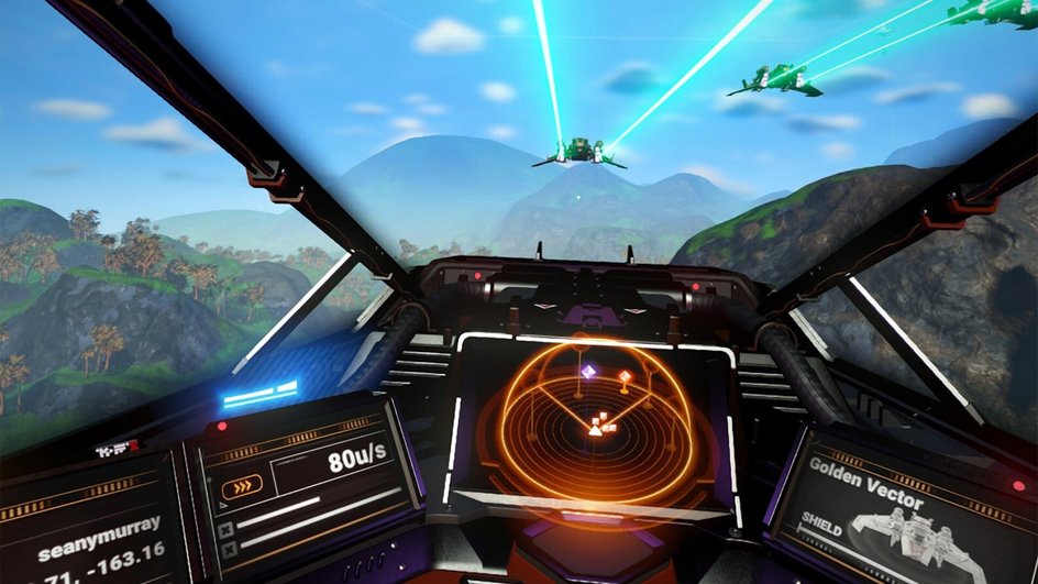 No Man's Sky VR знакомит игрока с галактикой, полной уникальных планет и форм жизни, а также постоянных угроз и экшена.
