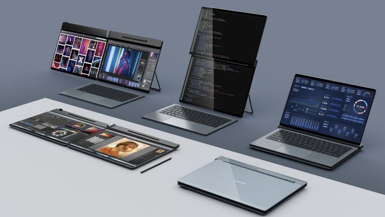 Рендер универсального ноутбука DualFlip от Compal.