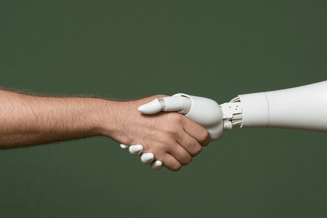 Human and Robotic Handshake