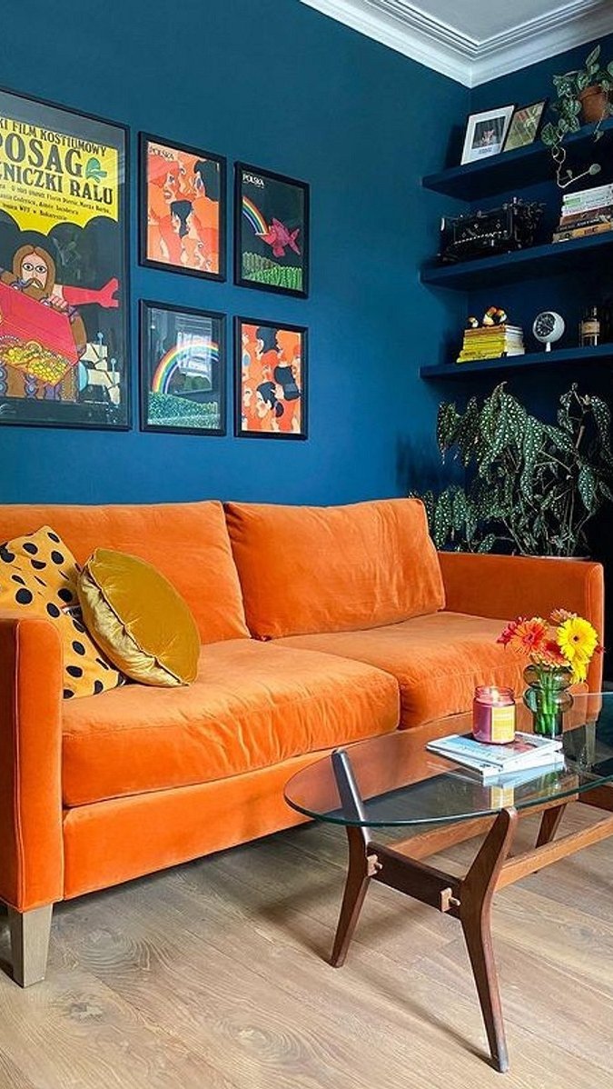 Оранжевый цвет в интерьере: сочетания, оранжевый на стенах и в мебели, 50 реальных фото