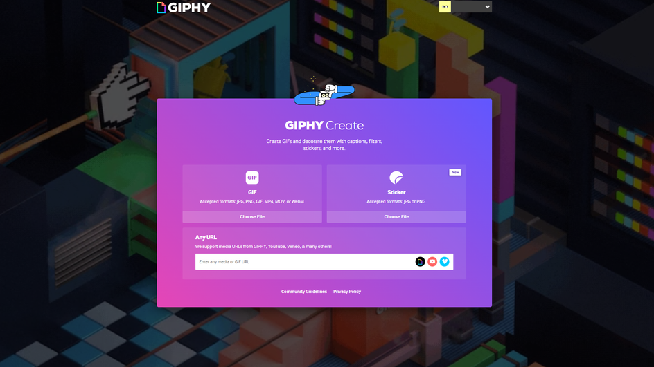 Скриншот главной страницы сервиса GIPHY