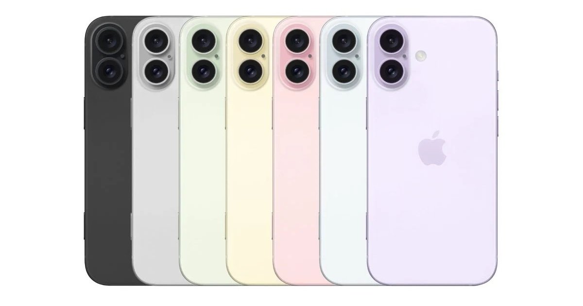 В сети показали семь цветов iPhone 16 Plus (фото)
