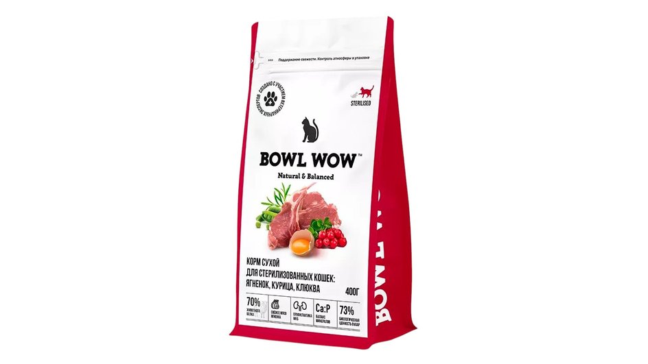 Сухой корм для стерилизованных кошек BOWL WOW Sterilised Сухой корм для стерилизованных кошек BOWL WOW Sterilised