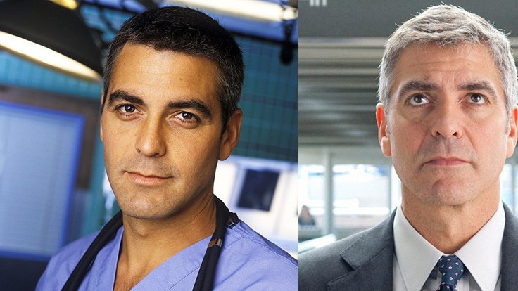 Джордж Клуни, 1995 г. и 2009 г.