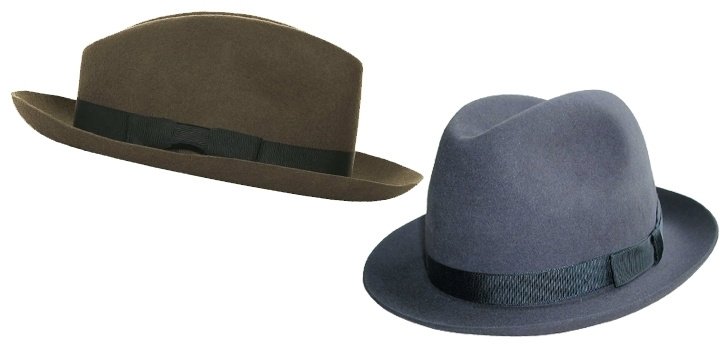 Мужские шляпы: хомбург.
