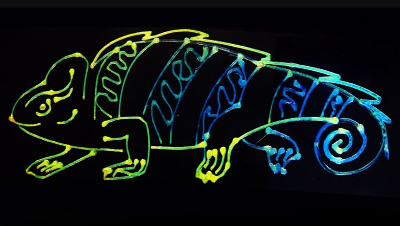 Разноцветный хамелеон, напечатанный как демонстрация технологии. Фото: Sanghyun Jeon, Diao Lab